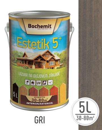 Lazura lemn Bochemit Estetik Clasic 5L, gri, protectie UV de la Deposib Expert Srl