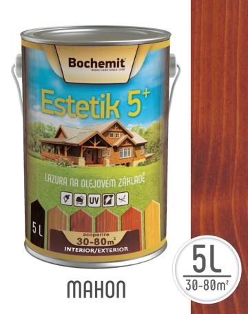 Lazura lemn Bochemit Estetik Clasic 5L, mahon, protectie UV