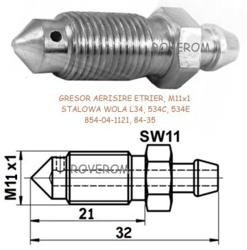 Gresor aerisire etrier Stalowa Wola L-34, 534C, 534E (M11x1)