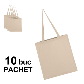 Sacosa bumbac 37 x 41 cm, natur, 10 bucati de la Best Media Style Srl