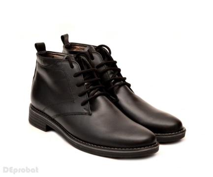 Ghete barbati piele naturala negre casual-elegante, 42 de la Deprobat.ro