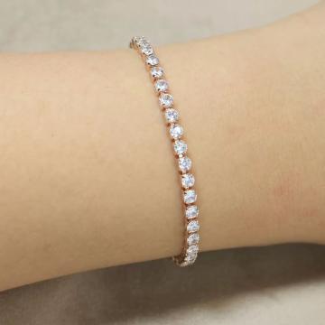 Bratara Tennis Imola aur roz 14K