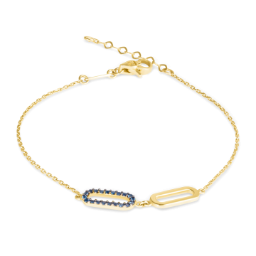 Bratara din aur galben de 14K cu pietre zirconia