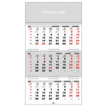 Calendar triptic pliat