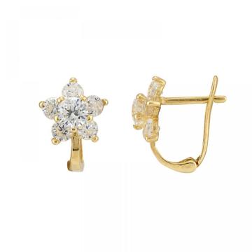 Cercei pentru copii din aur galben de 14K cu zirconia de la Sandra Ferretti Srl