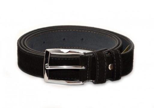 Curea piele naturala intoarsa neagra latime 3.7 cm