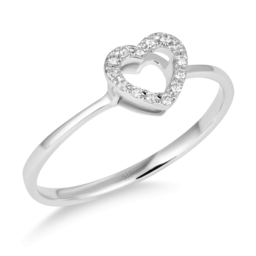 Inel din aur alb de 14K cu diamante de 0.05 carate