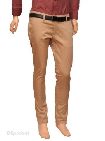 Pantaloni slim fit bej bumbac - pantaloni barbati