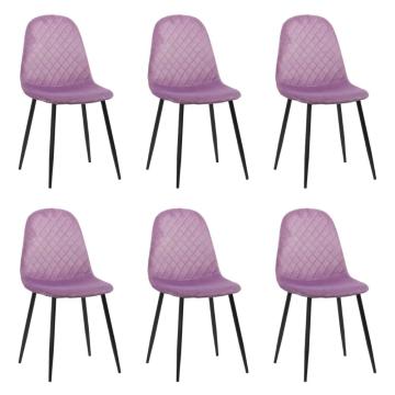 Set 6 scaune de bucatarie din catifea BUC 237X mov de la European Med Prod