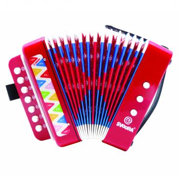 Jucarie Instrument muzical acordeon rosu, Svoora