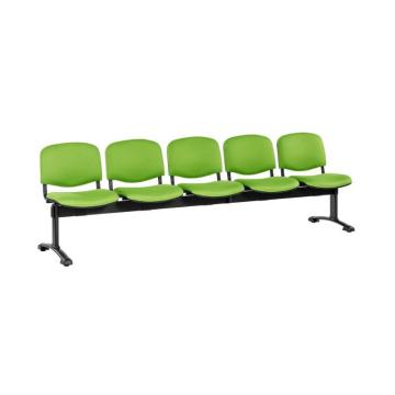 Banca de asteptare 5 locuri piele ecologica cadru negru de la European Med Prod