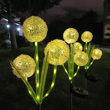 Decoratiune solara cu LED in forma de floare de usturoi