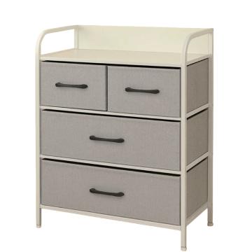 Comoda 4 sertare textile 58x29x79cm - gri-alb de la Electro Supermax Srl