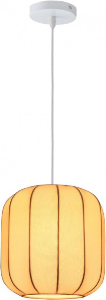 Lampa suspendata cu abajur din poliester alb