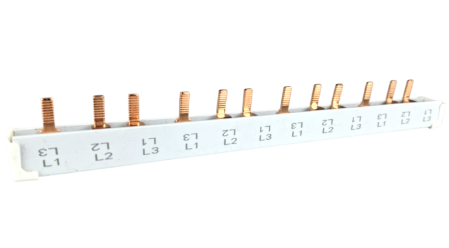 Bara pieptene busbar Omu System 3 poli 63A izolata 210mm 10m de la Ledo Line Srl