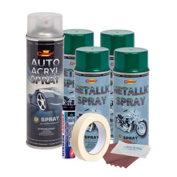 Kit complet reparatie si vopsire jante culoare verde
