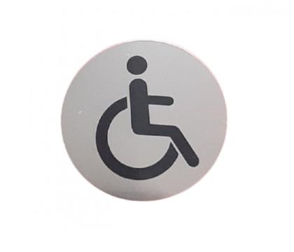 Semn indicator inox toaleta persoane cu dizabilitati de la Ad Horeca Concept Srl