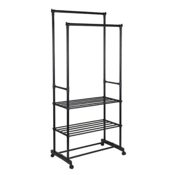 Suport haine dublu cu 2 polite, 78.5x41.5x165cm / 15 kg de la Electro Supermax Srl