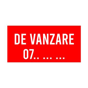 Banner De vanzare, fundal rosu, scris alb de la La Print