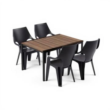 Set de mobilier de gradina Parker 4 in 1, nuc-grafit
