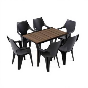 Set de mobilier de gradina Parker 6 in 1, nuc-grafit