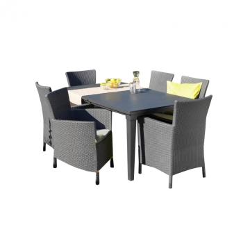 Set de mobilier de gradina Futura 6+1 in culoarea grafit