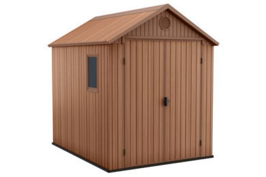 Casuta de gradina Darwin din plastic, 6x8, maro