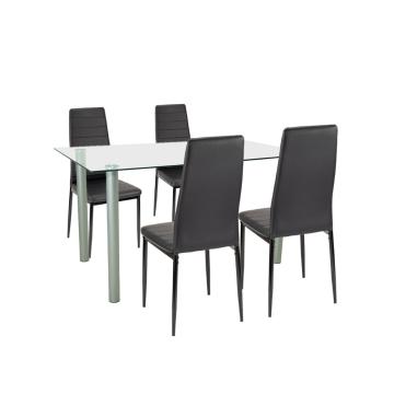 Set de masa Verna 4+1 negru-negru