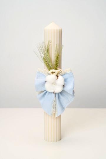 Lumanare botez A38 - Funda Muselina Couture - Bleu de la Andreeatex