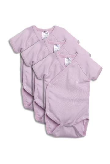 Body petrecut maneca scurta - roz-vintage - Set x 3 de la Andreeatex
