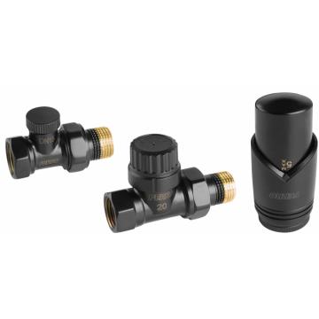 Robineti calorifer cap termostatic drepti black