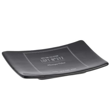 Sapuniera ceramica design grafic - neagra