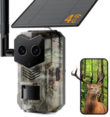 Camera de vanatoare 4G 2K - Baterie 8000 mAh, Panou Solar