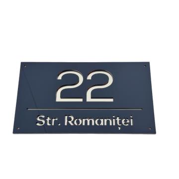 Numar casa premium, 290 x 165 mm, negru/auriu de la La Print