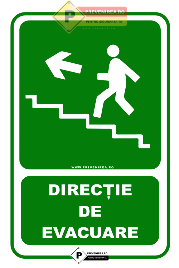 Indicator evacuare scari stanga sus