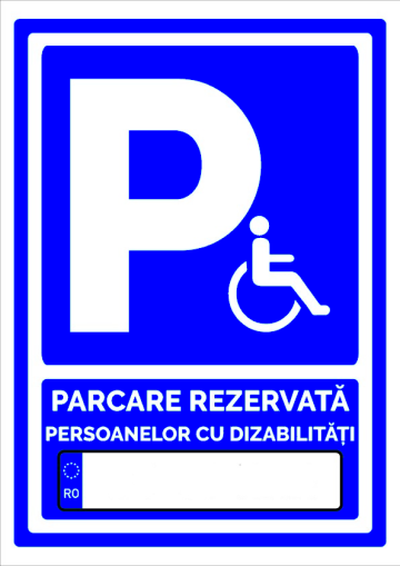 Indicator pentru parcare rezervata persoanelor cu handicap
