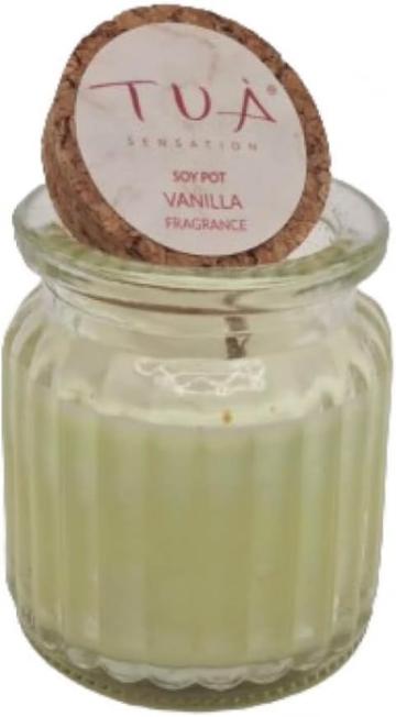 Lumanare parfumata vanilie din ceara de soia 60 gr in borcan