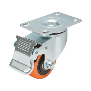 Roata pivotanta 64x31mm cu frana, PVC portocaliu, placa otel de la Gold Smart Engine Srl