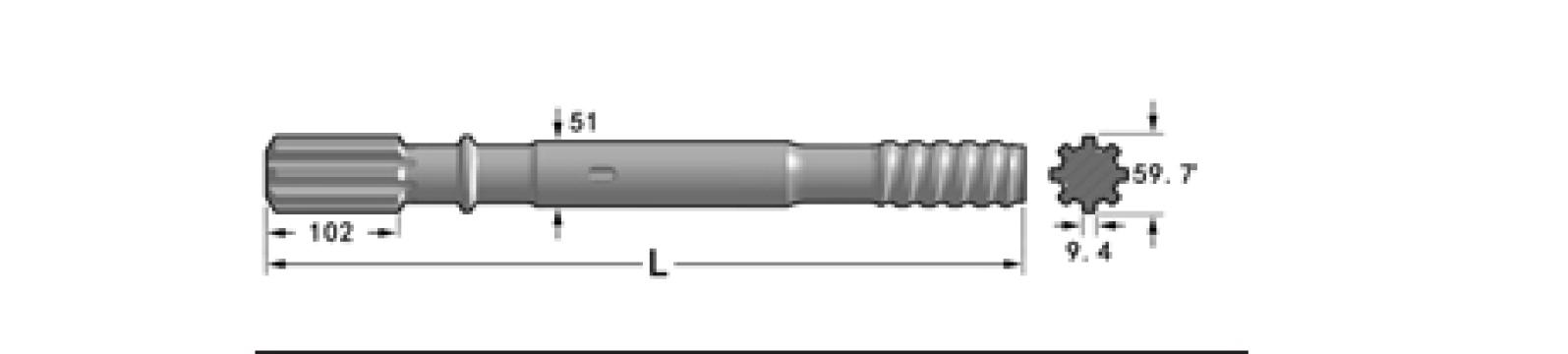 Adaptor Montabert HC120R T45 L=670mm de la Drill Rock Tools