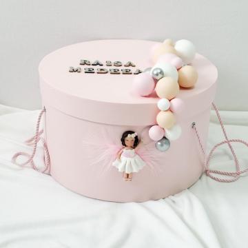 Cutie rotunda trusou personalizata handmade Fetita de la Milan Handmade Srl