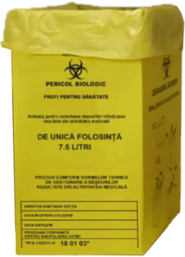 Cutie carton cu sac pentru colectarea deseurilor medicale