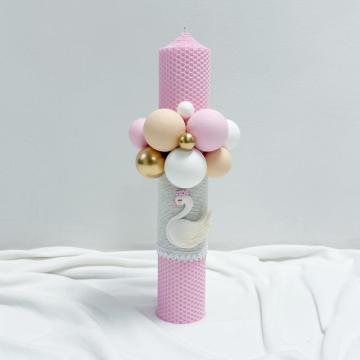 Lumanare botez Lebada personalizata de la Milan Handmade Srl