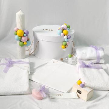 Trusou botez personalizat curcubeu - handmade cu broderie