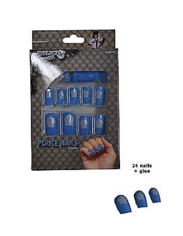 Unghii petrecere decor Police , 24 bucati, albastru cu gri de la Hobbyplanet Romania