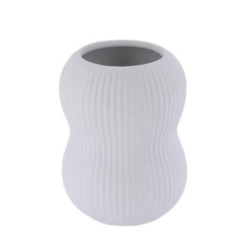 Suport periute striat ceramica - alb