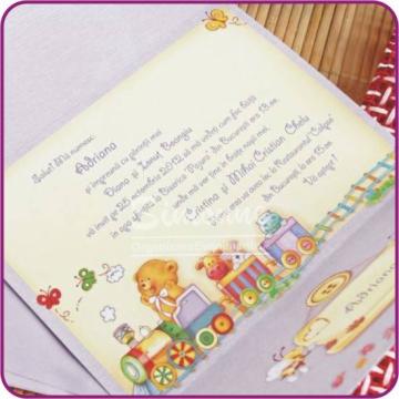 Invitatie botez cu ursulet si iepuras