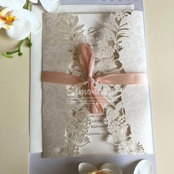 Invitatie nunta, eleganta, motive florale