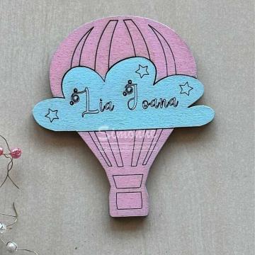Marturie personalizata cadou botez, balon cu aer, breloc
