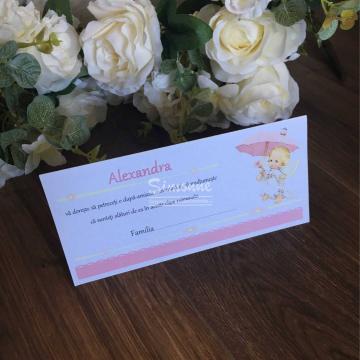 Plic bani place card botez, fetita