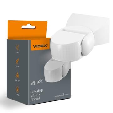 Senzor de miscare PIR Videx VL-SPW15W 1200W IP65 alb